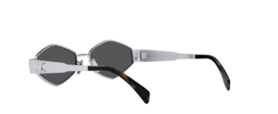 Celine Metal Triomphe 54MM Geometric Silver Sunglasses Gray Tinted Lens CL40254U Celine Triomphe Metal CL40254U 16A Silver / Gray Lenses  main image 3