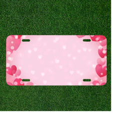Custom Personalized License Plate Auto Tag With Pink Hearts Boarder Add Names Custom Personalized License Plate Auto Tag With Pink Hearts Boarder Add Names