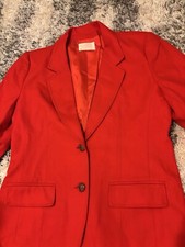 Pendleton Red Blazer Red Vintage Gold Buttons 100 Wool Size 8