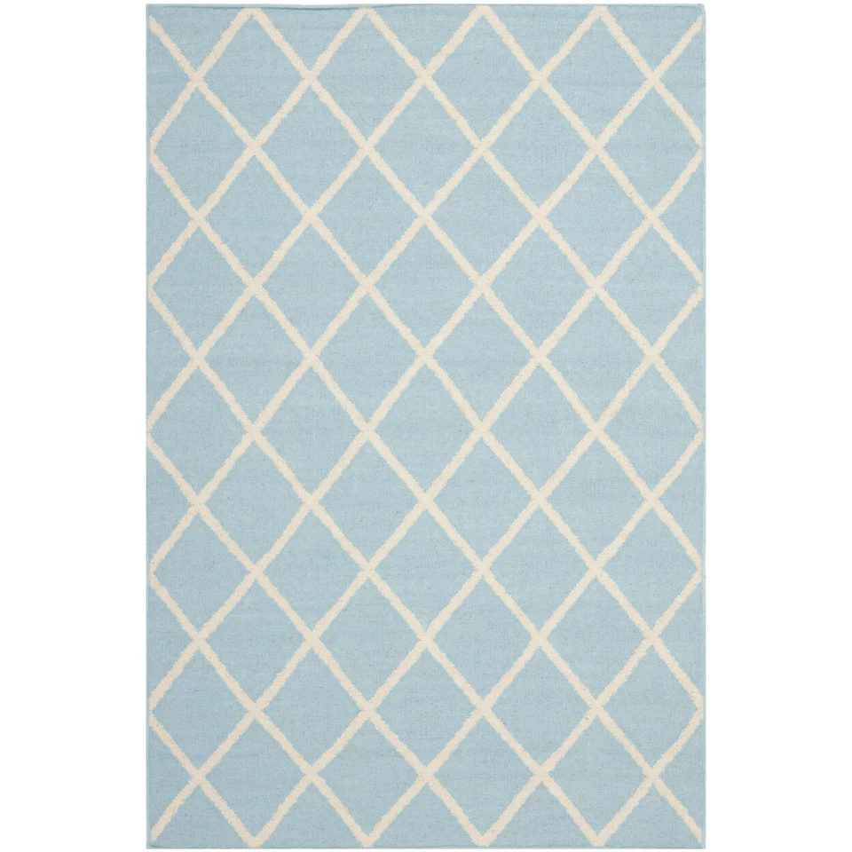 SAFAVIEH Dhurries DHU565B Light Blue / Ivory Rug - Image 4 of 4