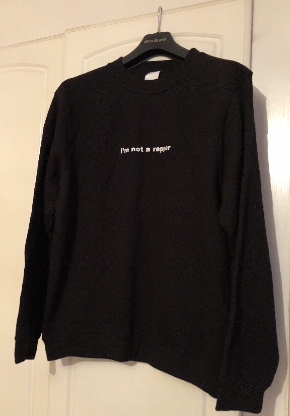 I'm Not A Rapper Mens Black XL Jumper Sweater Brand New UK