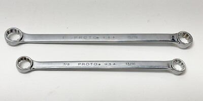 Proto Double Box Wrench Set Chrome 1174 1175 13/16'' x 7/8'' & 15/16'' x 1''