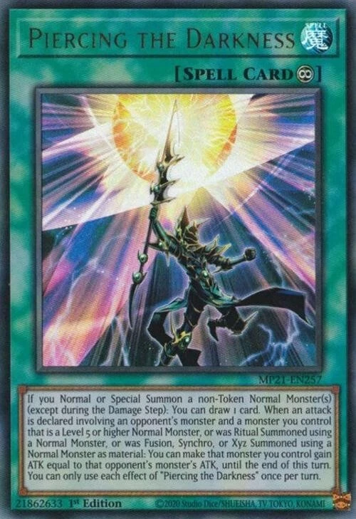 Piercing the Darkness - MP21-EN257 - Ultra Rare - 1st Edition Yugioh