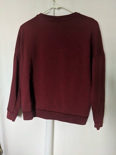Disney Sleepy Dwarf Sweatshirt Puffy Embroidery Small Burgundy Women's - Picture 6 of 8