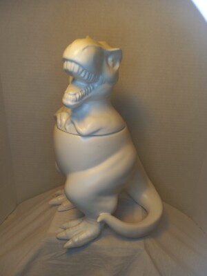 White Target Threshold T Rex Ceramic Dinosaur Cookie Jar Canister