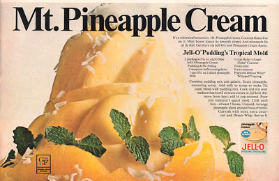 Jello Pudding Print Ad Retro Advertising Pie Filling Food Pineapple Cream 1967