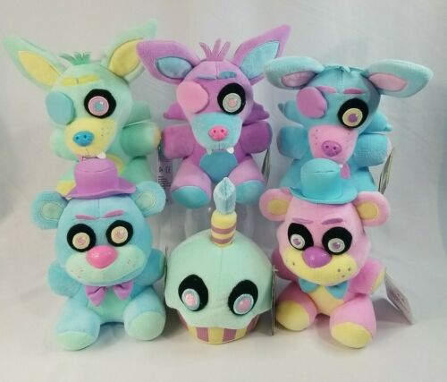  Funko FNAF Spring Pastel Colorway Plush Set of 5 - Cupcake, Foxy,  Freddy Blue and Freddy Pink, Foxy Blue and Foxy Purple : Toys & Games