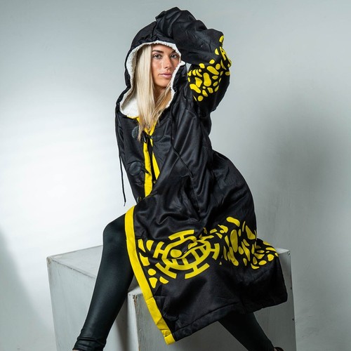 Black Trafalgar D. Water Law Punk Hazard Dream Cloak Anime Dream Cloak Coat - Picture 2 of 4