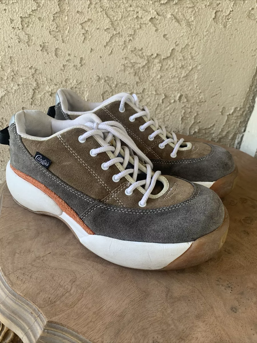 guld Brobrygge forfremmelse Rare Vintage 90s Y2K Candies Chunky Tan Orange Gray White Suede Sneakers 8  | eBay