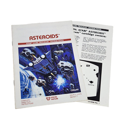 VINTAGE 1979 ASTEROIDS ATARI 2600 VIDEO GAME REPLACEMENT INSTRUCTIONS ONLY