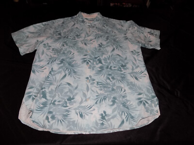 Mens Blue Tropical Reyn Spooner Hawaiian Button Up Shirt Size Medium