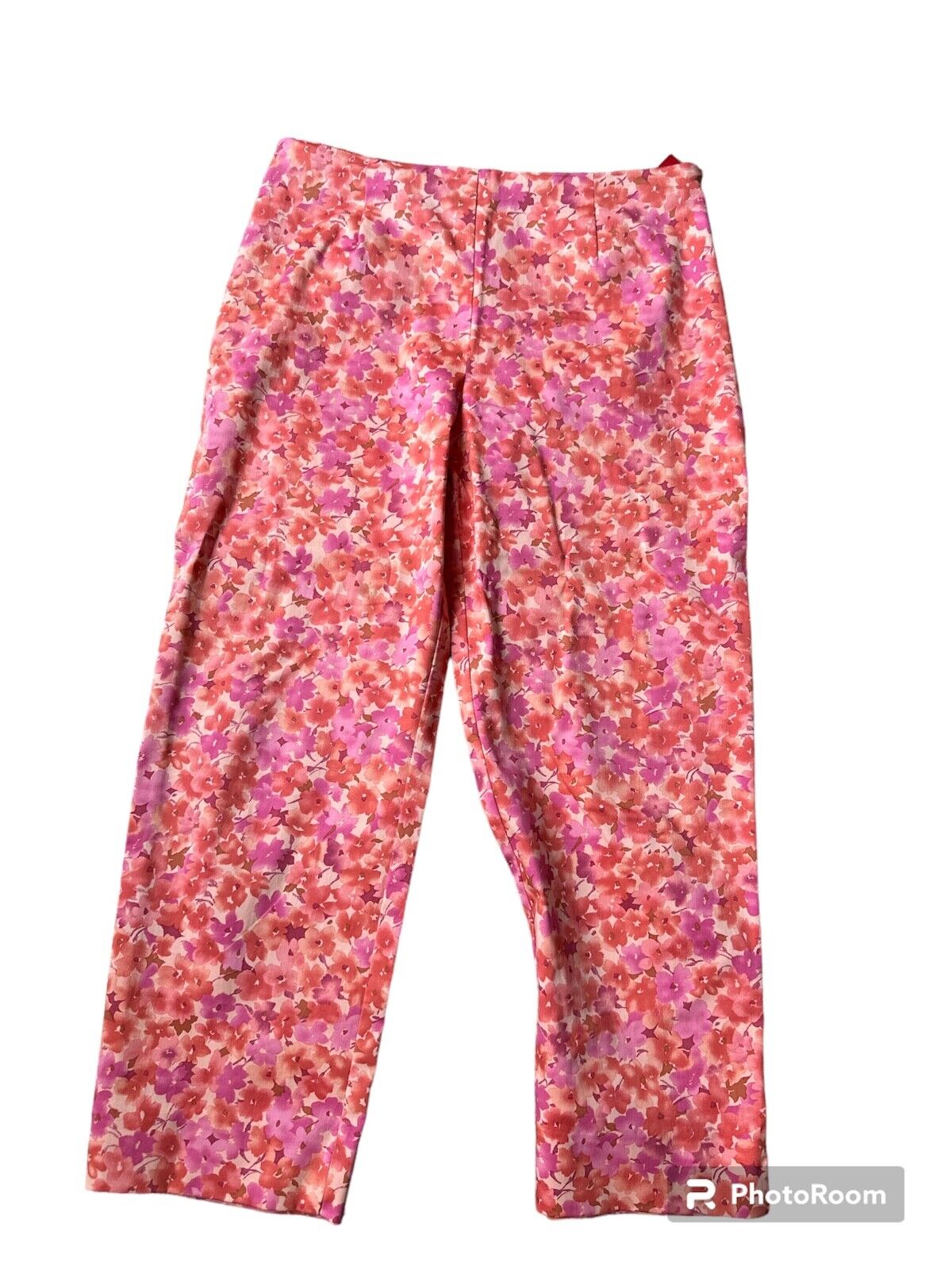 Sunny Leigh Women's Orange/Pink Floral Cropped Si… - image 1