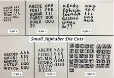 Alphabet Die Cuts - Six styles in 41 colours. Sold in sets of 3