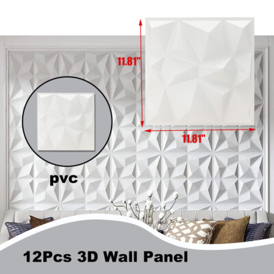 12 Pack Decorative 3D Wall Panels for Interior Wall Decor TV Wall Background