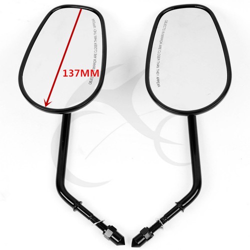 Black Rear View Side Mirrors Fit For Harley Road King Touring XL 883 SPORTSTER - Picture 11 of 12