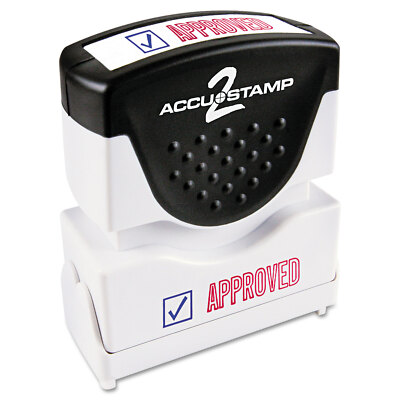 Accustamp2 Pre-Inked Shutter Stamp with Microban Red/Blue APPROVED 1 5/8 x 1/2