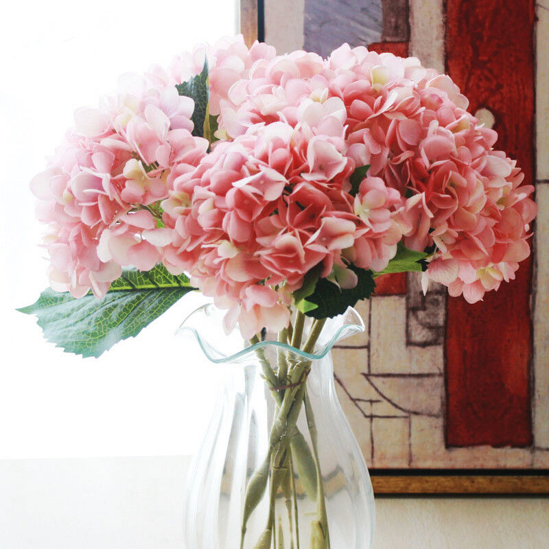 Artificial Fake Hydrangea Flowers Wedding Garden Home Decor DIY Bridal Bouquet - Picture 4 of 22