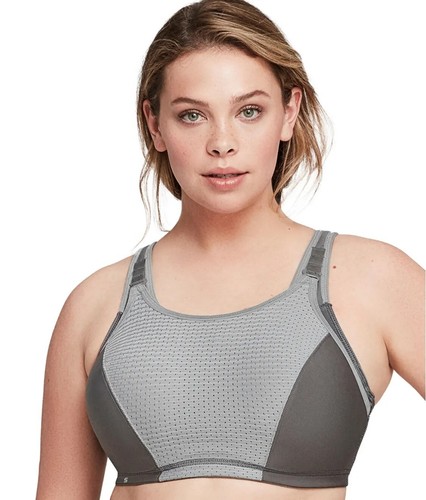 Glamorise GRAY Elite Performance Adjustable Underwire Sports Bra, US 38D, UK 38D