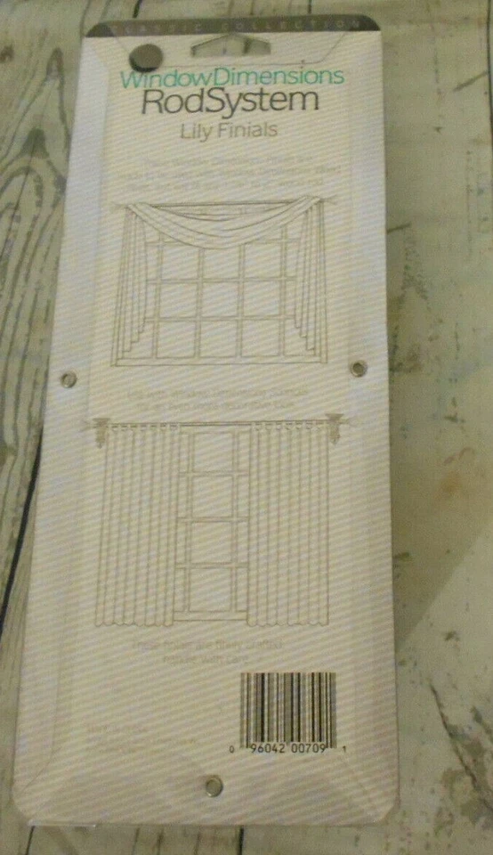 Sistema de varillas de colección clásica dimensiones ventana remates de lirio de madera dorada 657 Foto 2 de 2