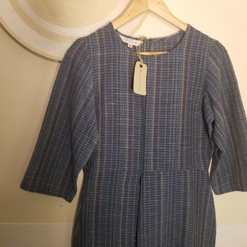 NWT Dressfolk Dress Cotton India Wrap Lagenlook Boho Ethnic Blue Indigo Sz M - Picture 3 of 8