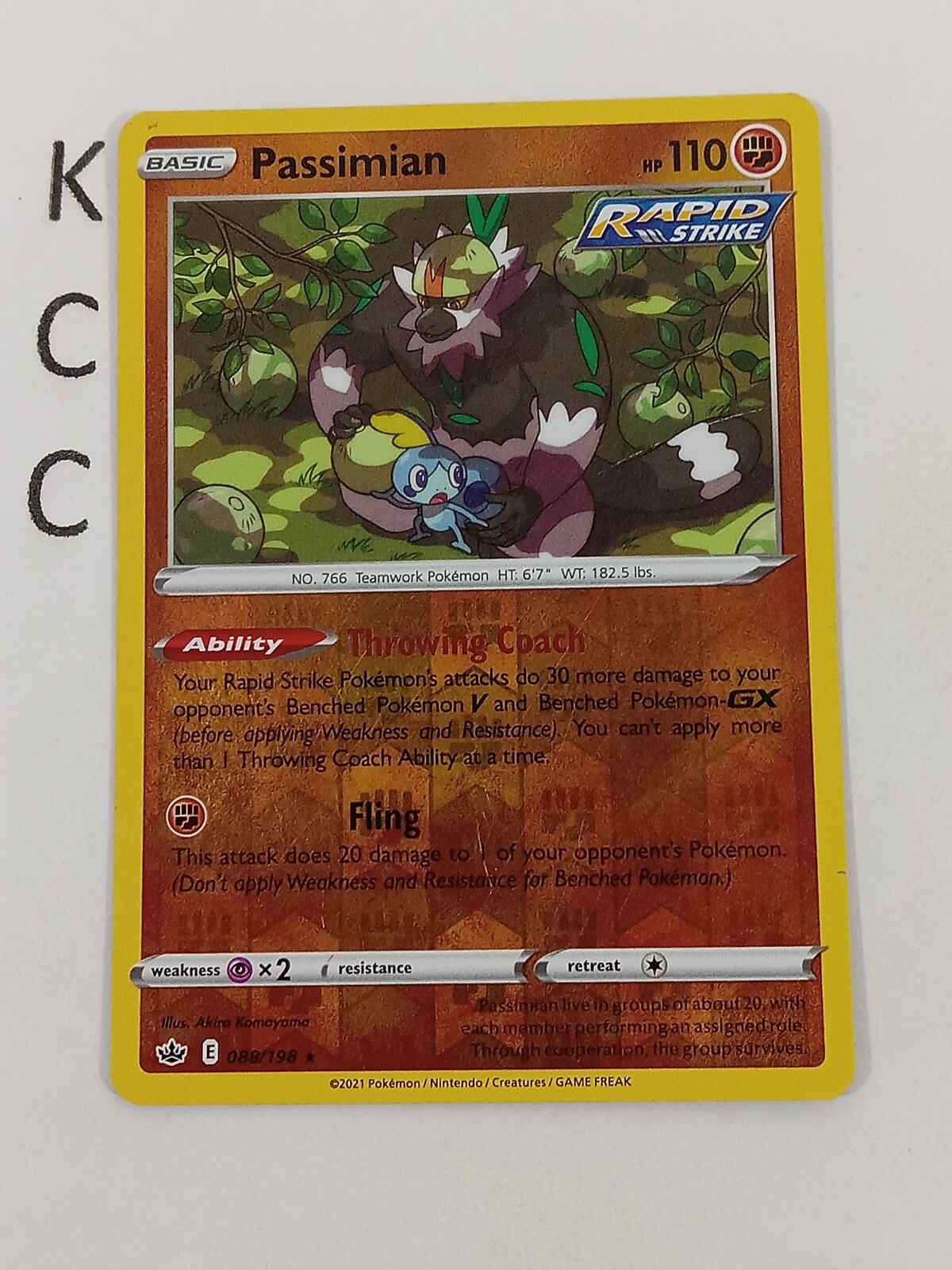 2021 Pokemon TCG Passimian 088/198 Reverse Holo