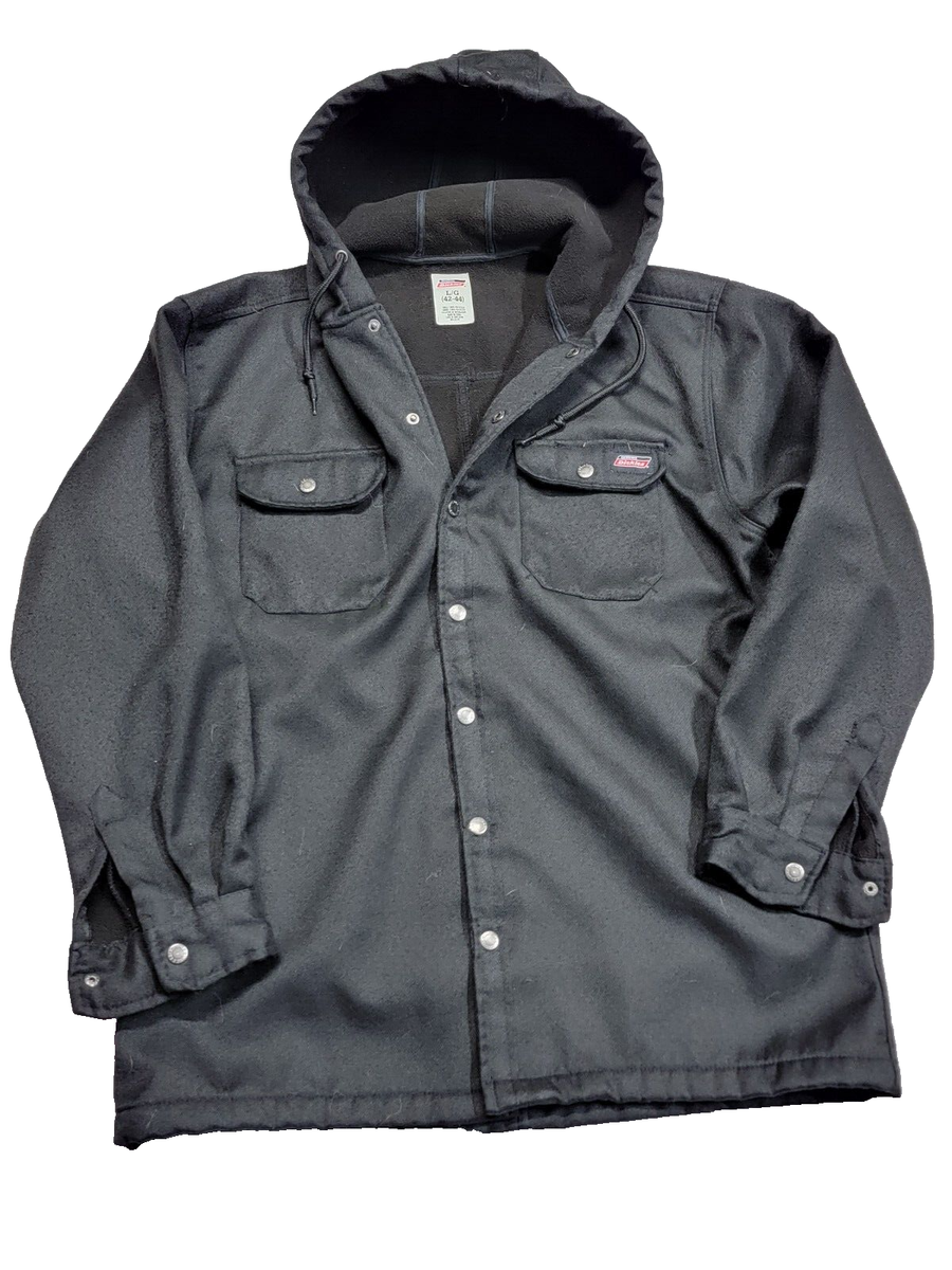 Dickies Duck Canvas Black Long-Sleeve Hooded Jacket Men's Large 42
