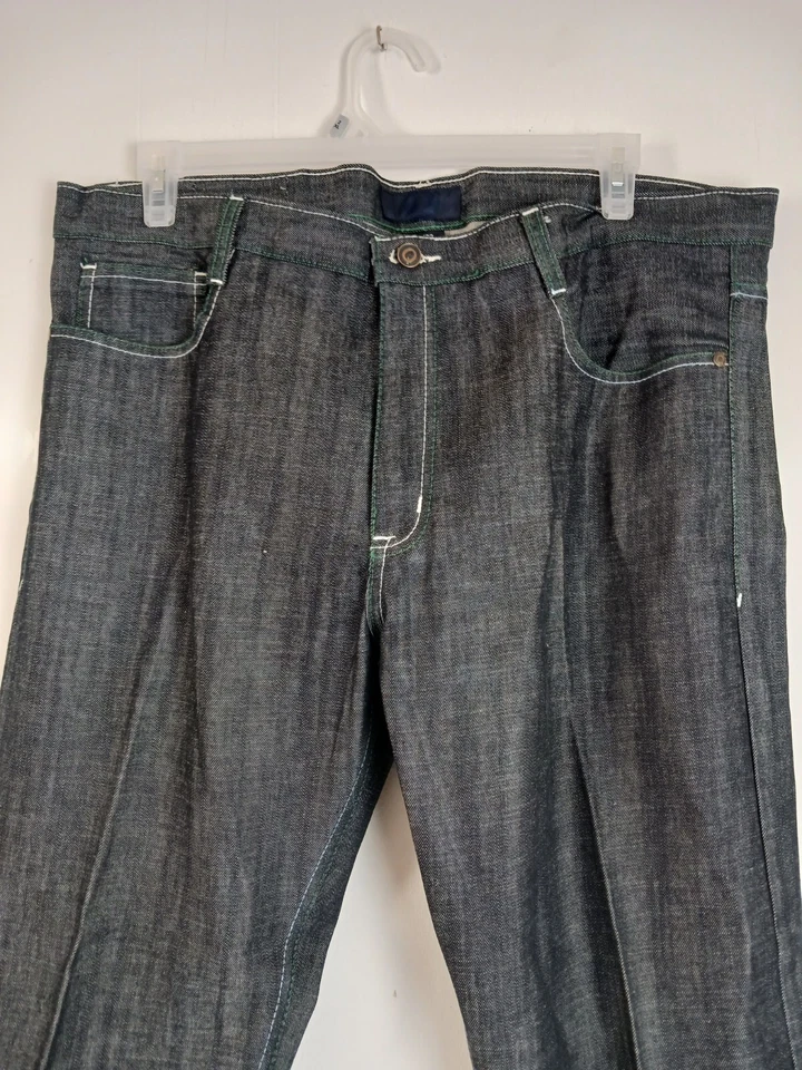 Q BY QRUEL Verde/Blanco BOLSILLO BORDADO NEGRO VAQUERO HOMBRE TALLA 38X32 Foto 2 de 4