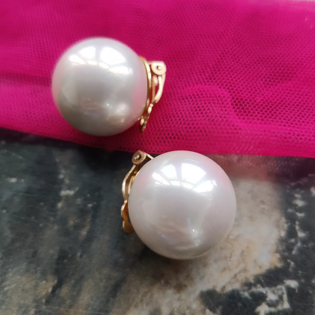 Single pearl cheap earrings in gold