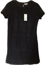 Ladies lace material dress with lining, Black, size 16, New with tag