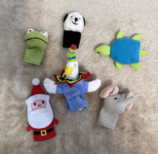 Finger Puppets Lot Misc 6 pieces Animals Santa Preschool Play Imagination