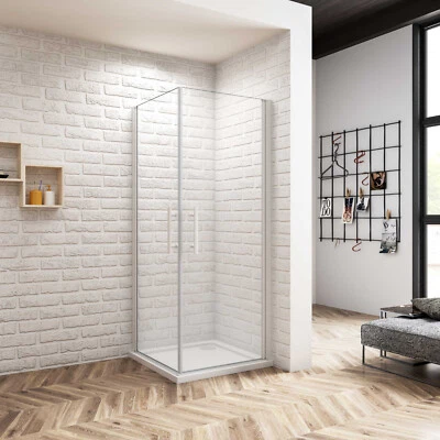 AICA SANITÄR GMBH ESG Glas 185cm Drehtür Eck-Duschkabine Duschabtrennung Schwingtür Pendeltür