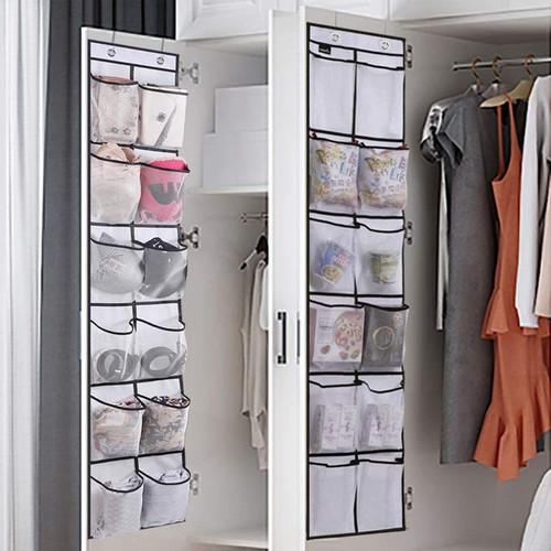 12 Pockets Over The Door Shoe Organizer Rack Hanging Storage Holder Hanger Bags - Picture 3 of 28