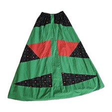 Vintage 70s Patchwork Maxi Skirt M