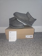 Image of UGG Classic Ultra Mini Women's Boot Grey Size UK 7 Brand New
