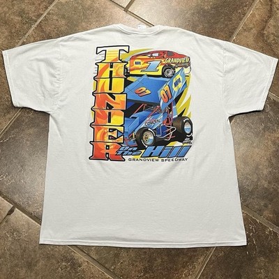 Vintage Thunder On The Hill Grandview Dirt Track Racing Tshirt Men s XXL VTG