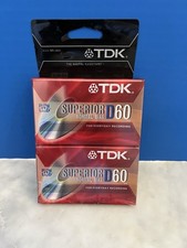 Lot of 2 TDK Superior D60 Normal Bias Blank Audio Cassette Tapes Sealed NOS