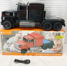 NEW BIG BLACK SEMI TRUCK SOLAR BLUETOOTH SPEAKER FM RADIO USB FREE SHIPPING