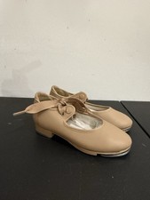 Capezio Child Shuffle tap shoe in caramel/tan ONE MISSING RIBBON tie. Size 10M