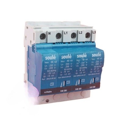 Three-phase lightning protection C40 230 8143-04-01 3P + N protection 255V 40KA 