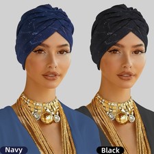 Islamic Women Rhinestone Cap Turban Muslim Headwrap Beanie Bonnet Hat Headscarf