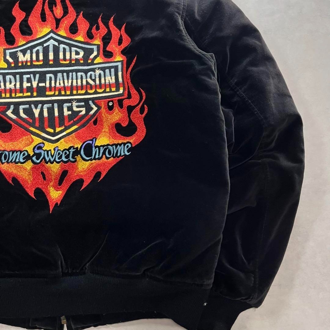 vintage Harley Davidson Chrome Sweet Chrome Jacket flames sleeve
