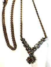 14K 2-Tone Diamond Drop Necklace 18" Long EGL Papers on 1.1 Carat Center $9510