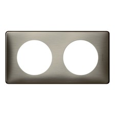Legrand 068972 Plaque Céliane Métal 2 postes - finition Tungstène