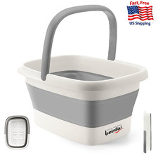 Beinilai Collapsible Foot Bath Basin Folding Foot Soak Tub Spa Massager Portable