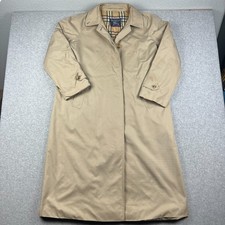 VINTAGE Burberrys London Trench Rain Coat Nova Check Womens 16 Long Beige READ