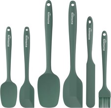 Silicone Spatula Set 6 Pieces Food Grade Kitchen Utensils with Silicone Brus