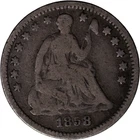 1858-O 5c Seated Liberty Silver Half Dime ~ Good