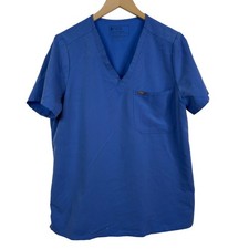 Figs Catarina One-Pocket Scrub Blue Womens Top Size L