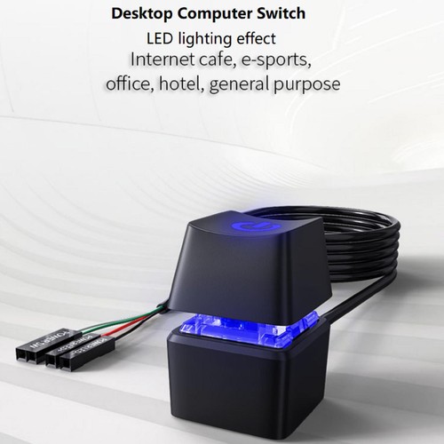 Desktop Computer External Power On Switch Cable PC Motherboard Start Button LED - Photo 13/23