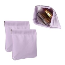 2Pcs Squeeze Coin Purse Pouch, Small Leather Change Purse, Purple